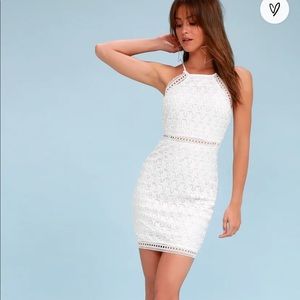 LuLus Come On Nova White Crochet Lace dress XL